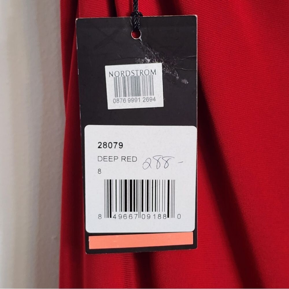 NWT La Femme 28079 Long Surplice Thigh High Slit Open Back Jersey Gown Size 8 - Picture 12 of 14